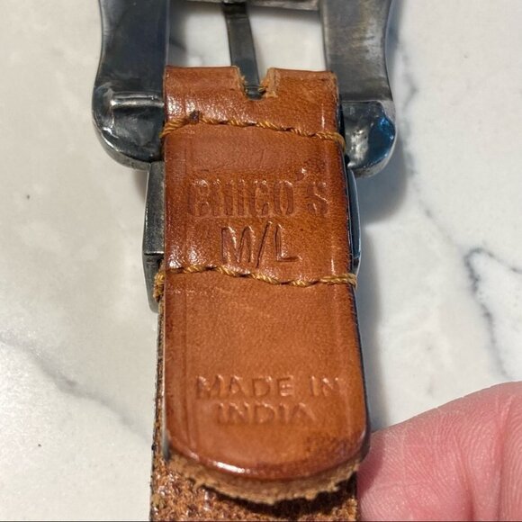 CHICO’S Sz M/L Leather With Metal Embellishments Belt - Picture 5 of 5